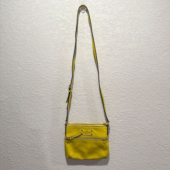 Kate Spade Flicker Tenley Patent Leather Firefly Neon Yellow Crossbody - Picture 1 of 9